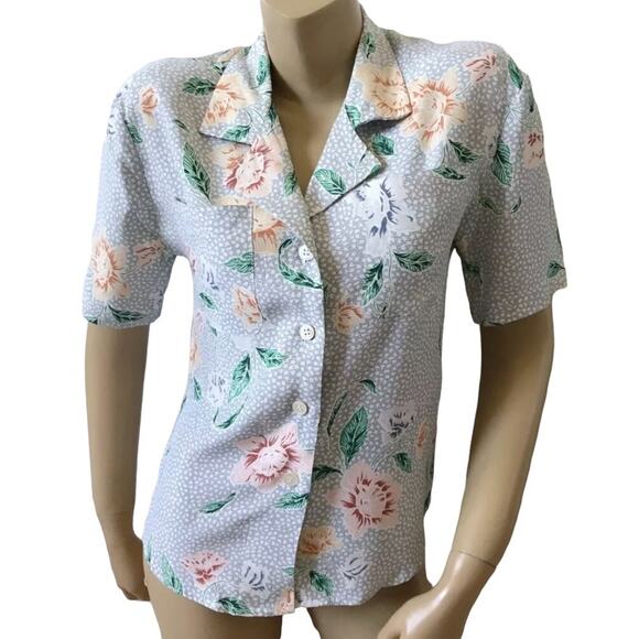 JH COLLECTIBLES Petites Womens Size 2P 2 Short Sleeve Vintage Button Front Shirt - Picture 1 of 6